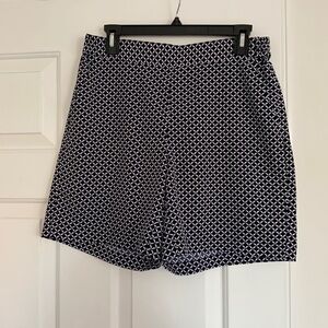 Talbots navy and white shorts.